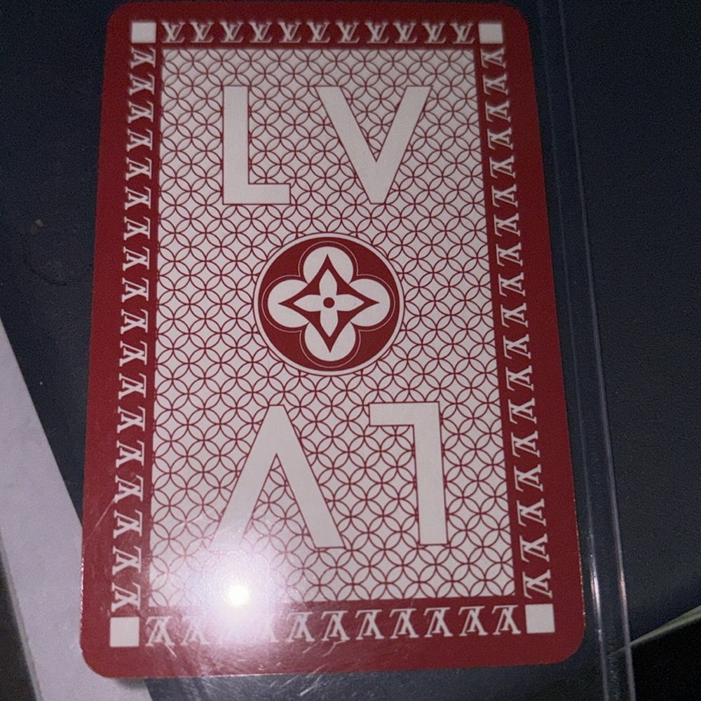 Louis Vuitton Red and White Card Holder / Re-Posh